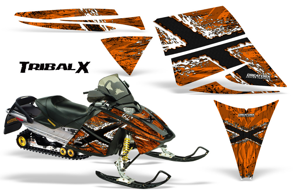 Ski-Doo Rev Graphics Kit TribalX White Orange